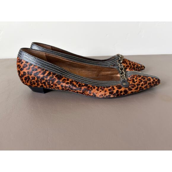 Talbots Leopard Print Pointy Toe Low Heel Flats Business Casual Dress Shoe Sz 6B - Picture 6 of 10